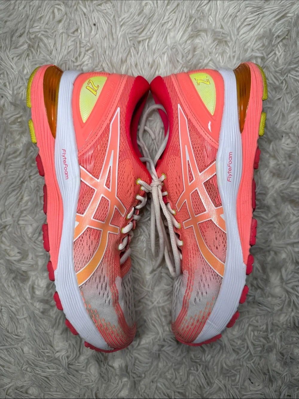 ASICS Women's Coral-Peach Mesh Running Shoes with Pink Lining